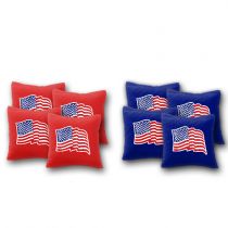 "USA Flag Wavy" Cornhole Bags - Set of 8